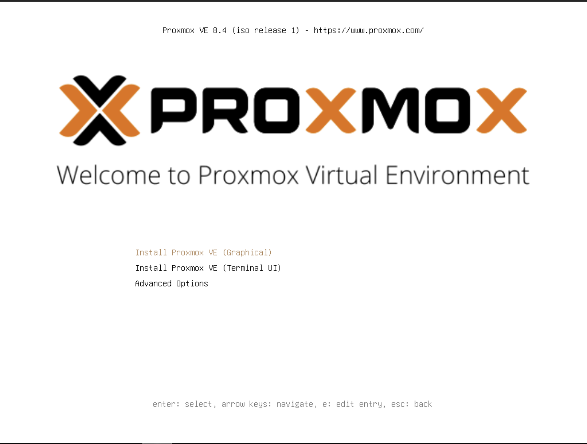 Proxmox Boot Menu